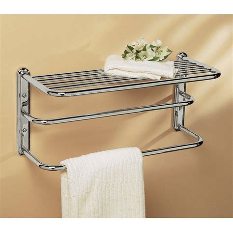 double towel bar with shelf|More.